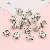 Electroplating Inlaid White Diamond Wheel Ring Spacer Diy Ball Bead - Copper drill ring, diameter 10mm, height 7mm, hole diameter about 4mm, silver white diamonds, 5 pieces/pack