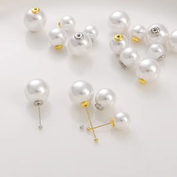 Electroplated platinum - about 8mm 2 pieces/pack,chaincharmsupply.com