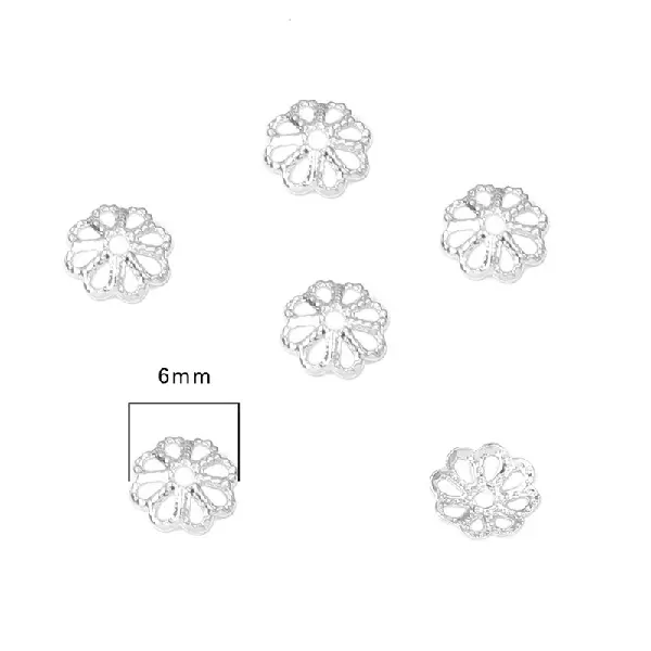 #1 6mm electroplated thick silver 10 pcs/pack,chaincharmsupply.com