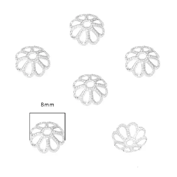 #2 8mm electroplated thick silver 10 pcs,chaincharmsupply.com