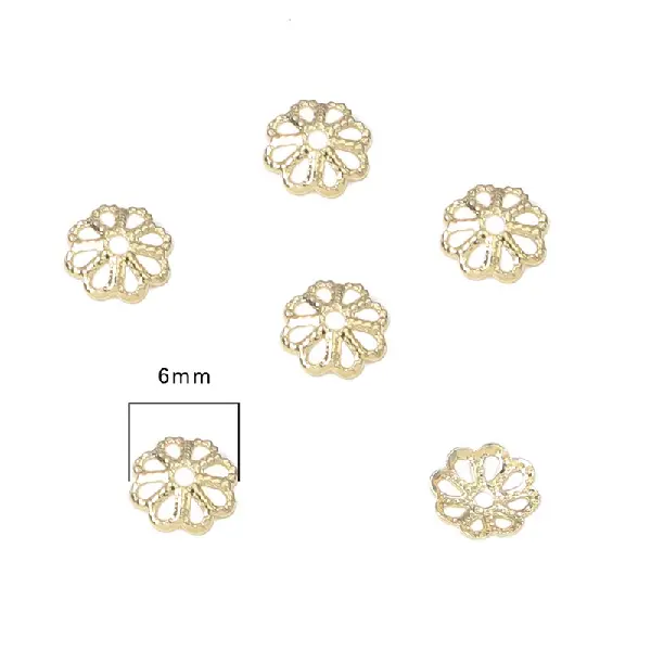 #3 No. 6mm electroplated 14K gold-plated 10 pcs/pack,chaincharmsupply.com
