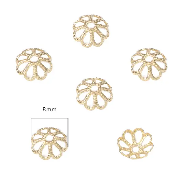 #4 8mm electroplated 14K gold-plated 10 pcs/pack,chaincharmsupply.com