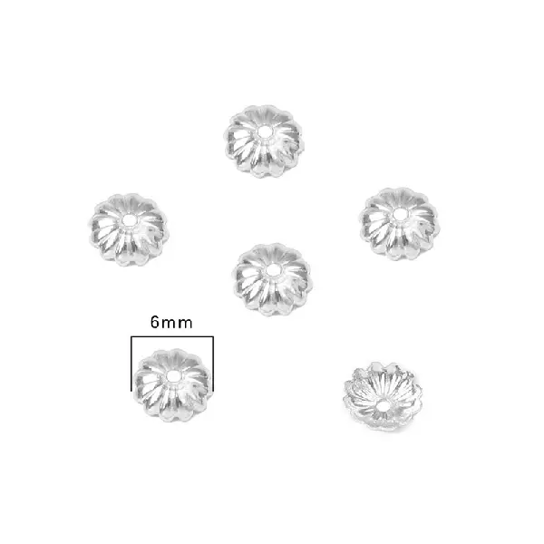 #5 6mm electroplated thick silver 10 pcs/pack,chaincharmsupply.com