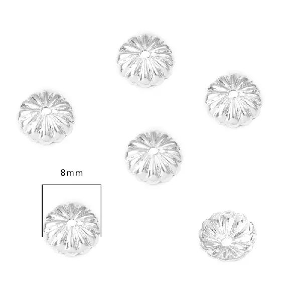 #6 8mm electroplated thick silver 10 pcs,chaincharmsupply.com