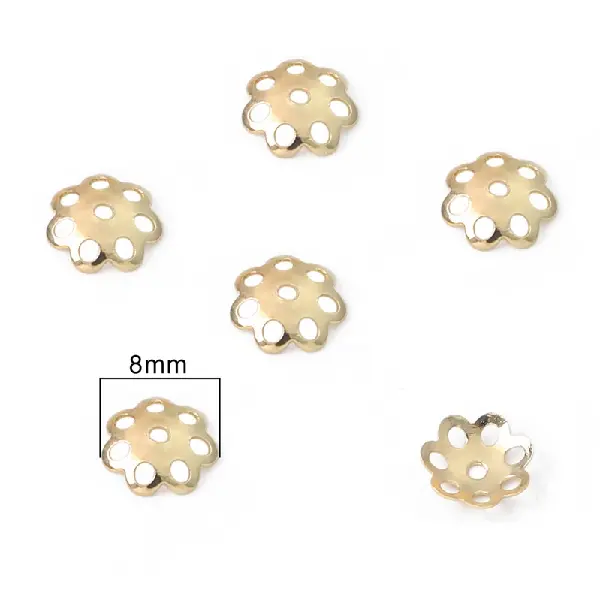 #12 8mm electroplated 14K gold-plated 10 pcs/pack,chaincharmsupply.com