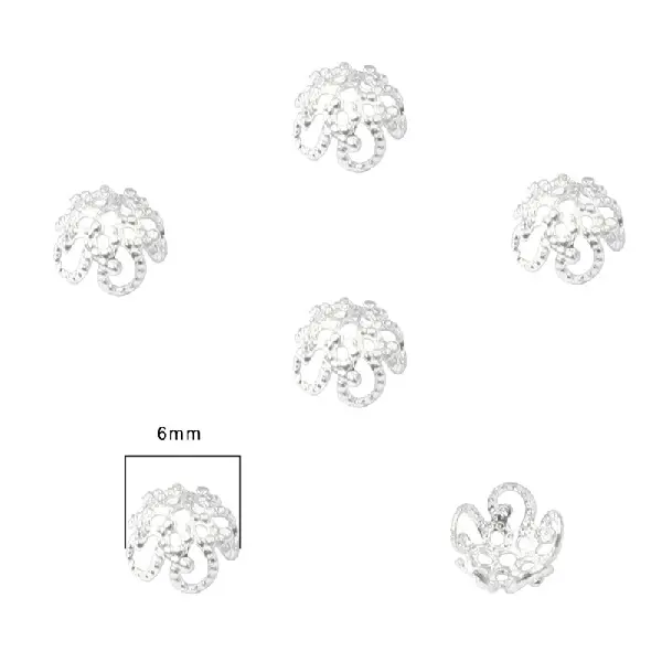#17 6mm electroplated thick silver 10 pcs/pack,chaincharmsupply.com