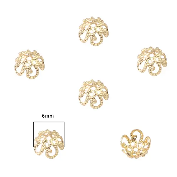 #19 6mm electroplated 14K gold 10 pcs/pack,chaincharmsupply.com