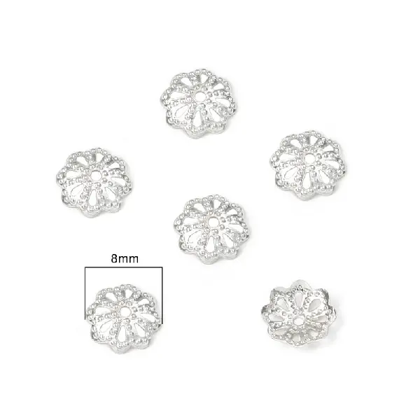 #26 8mm electroplated thick silver 10 pcs,chaincharmsupply.com