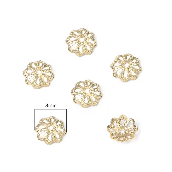 #28 8mm electroplated 14K gold-plated 10 pcs/pack,chaincharmsupply.com