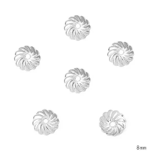 #35 8mm electroplated thick silver 10 pcs/pack,chaincharmsupply.com