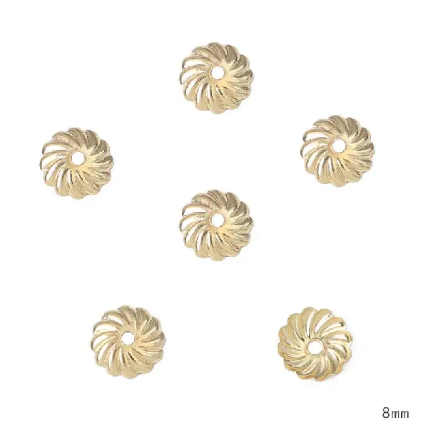 #36 8mm electroplated 14K gold-plated 10 pcs/pack,chaincharmsupply.com