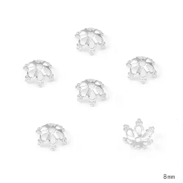 #37 8mm electroplated thick silver 10 pcs/pack,chaincharmsupply.com