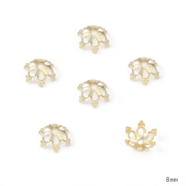 #38 8mm electroplated 14K gold-plated 10 pcs/pack,chaincharmsupply.com
