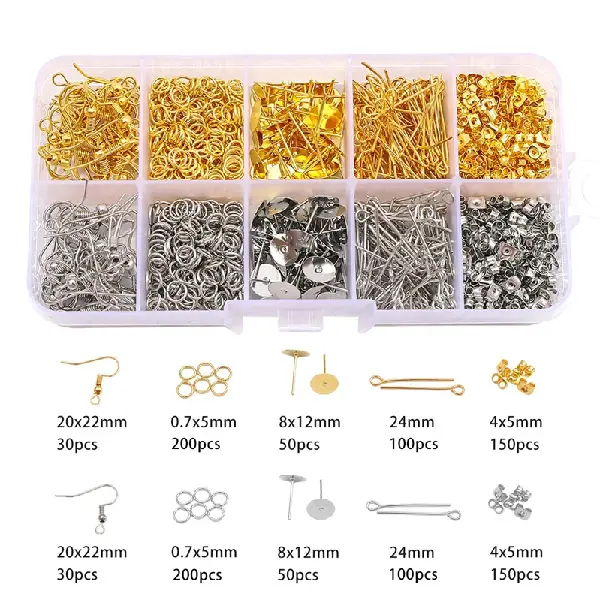 10 grid box gold/K color,chaincharmsupply.com