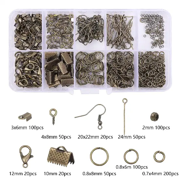 10-compartment box bronze color,chaincharmsupply.com