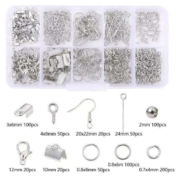 10 grid box white K color,chaincharmsupply.com
