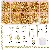 10 Grid Boxed Ear Hook Single Circle Needle 9-character Plug - 10-grid boxed metal accessories gold