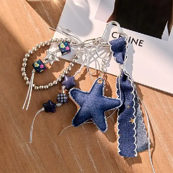 Denim Pentagram Style,chaincharmsupply.com