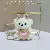 Wholesale Cute Biscuit Teddy Bear Plush Keychain Supply - White-12cm gold lobster clasp