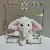 Cute Elephant Plush Keychain Supply for Retailers - White-10cm flat circle