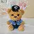 Plush Cute Traffic Police Bear Keychain Supply Quality - Police Brown Bear-12cm Ordinary Bead Chain