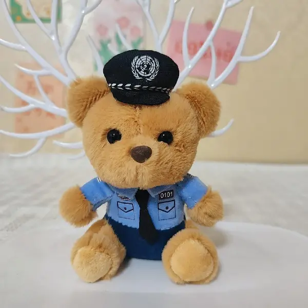 Police Brown Bear-12cm gold lobster clasp,chaincharmsupply.com