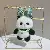 Premium Resin Cute Panda Charm Wholesale Supply - Green Necklace-12cm Keychain