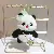 Premium Resin Cute Panda Charm Wholesale Supply - Green Milk Bottle-12cm Keychain