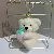 Strawberry Bear Plush Toy Keychain Supply for Retailers - White-12cm bead chain