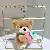Strawberry Bear Plush Toy Keychain Supply for Retailers - Brown-12cm gold lobster clasp