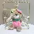 Cartoon Long-eared Rabbit Plush Doll Keychain Supply - Rose Red-12cm Gold Lobster Clasp