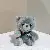 Wholesale Cute Bear Plush Toy Bag Charm Keychain Supply - Gray-12cm gold lobster clasp