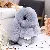 Wholesale Real Rex Rabbit Keychain Pendants for Retail Supply - Light Grey