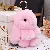 Wholesale Real Rex Rabbit Keychain Pendants for Retail Supply - Light Pink