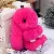 Wholesale Real Rex Rabbit Keychain Pendants for Retail Supply - Rose red