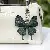 Colorful Leather Butterfly Bag Charm Wholesale Quality Supply - Dark green