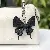 Colorful Leather Butterfly Bag Charm Wholesale Quality Supply - Black