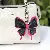Colorful Leather Butterfly Bag Charm Wholesale Quality Supply - Black + rose red