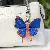 Colorful Leather Butterfly Bag Charm Wholesale Quality Supply - Blue+orange