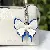 Colorful Leather Butterfly Bag Charm Wholesale Quality Supply - White+blue