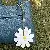 Wholesale Supply Leather Sunflower bag charms for Retailers - White with stitching decoration