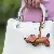 Wholesale Leather Dachshund Bag Charms for Retailers - Double sided light brown