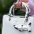Wholesale Leather Dachshund Bag Charms for Retailers - Double sided white