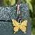 Wholesale Colorful Butterfly Bag Charms with Leather Rope - Yellow + light blue