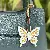 Wholesale Colorful Butterfly Bag Charms with Leather Rope - Light blue+yellow