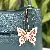 Wholesale Colorful Butterfly Bag Charms with Leather Rope - White+orange