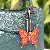 Wholesale Colorful Butterfly Bag Charms with Leather Rope - Burgundy + yellow
