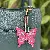 Wholesale Colorful Butterfly Bag Charms with Leather Rope - Rose red + light blue