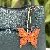 Wholesale Colorful Butterfly Bag Charms with Leather Rope - Orange+yellow