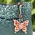 Wholesale Colorful Butterfly Bag Charms with Leather Rope - Leather pink + orange